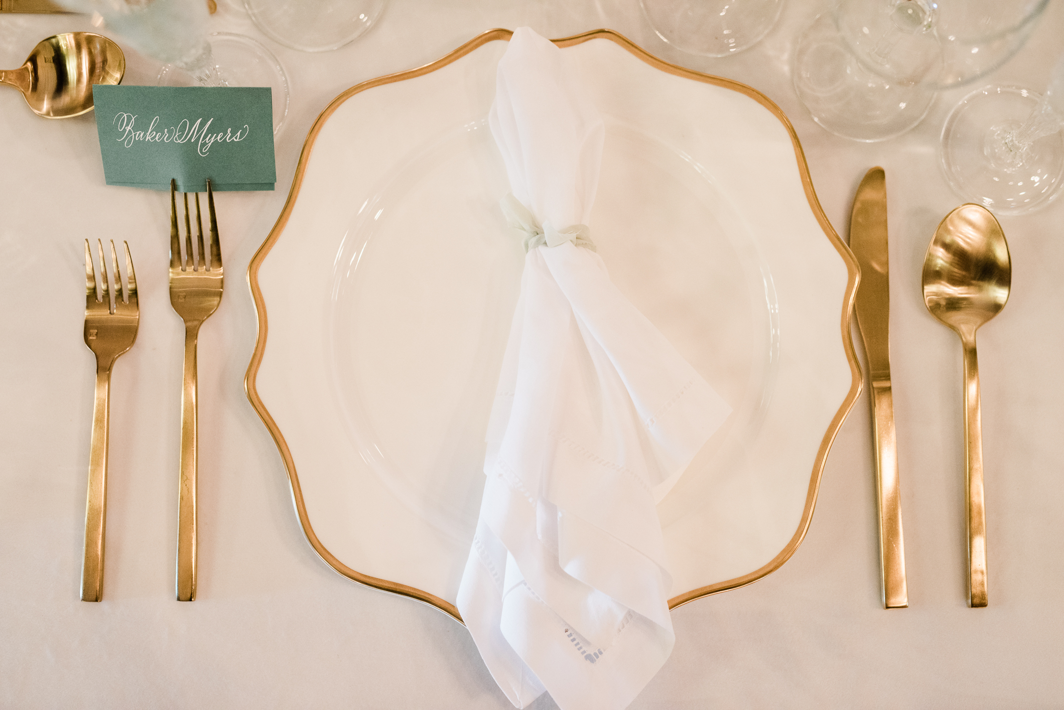 Gold and White Wedding Placesetting with Placecard.jpg