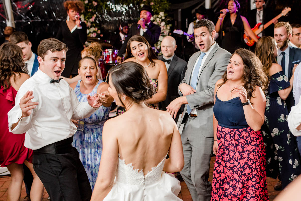 Dancing at Angus Barn wedding