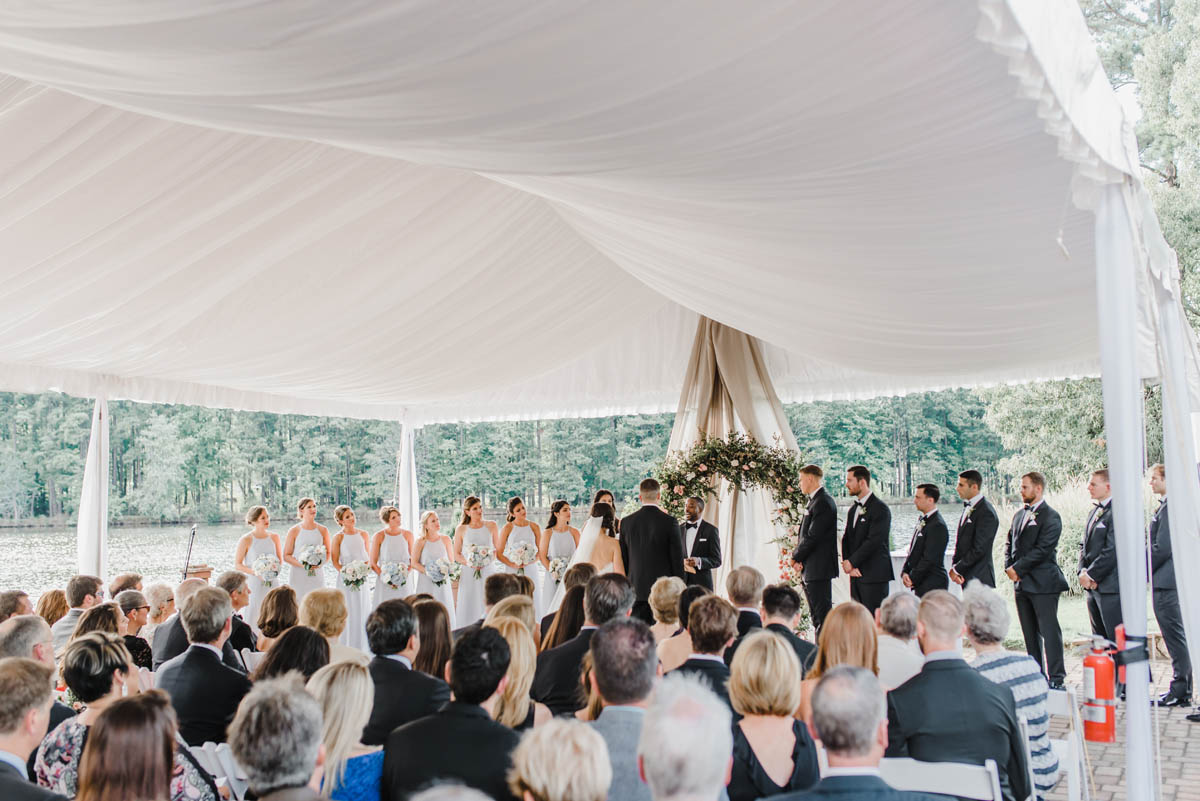 Wedding ceremony at Angus Barn Pavilion Raleigh NC